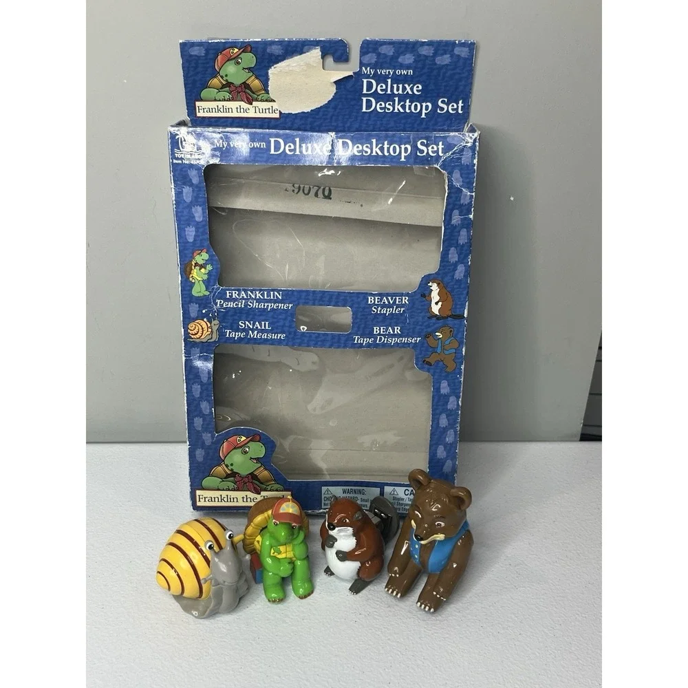 Vtg Franklin The Turtle Deluxe Desktop Set Tape Dispenser Pencil Sharpen Stapler